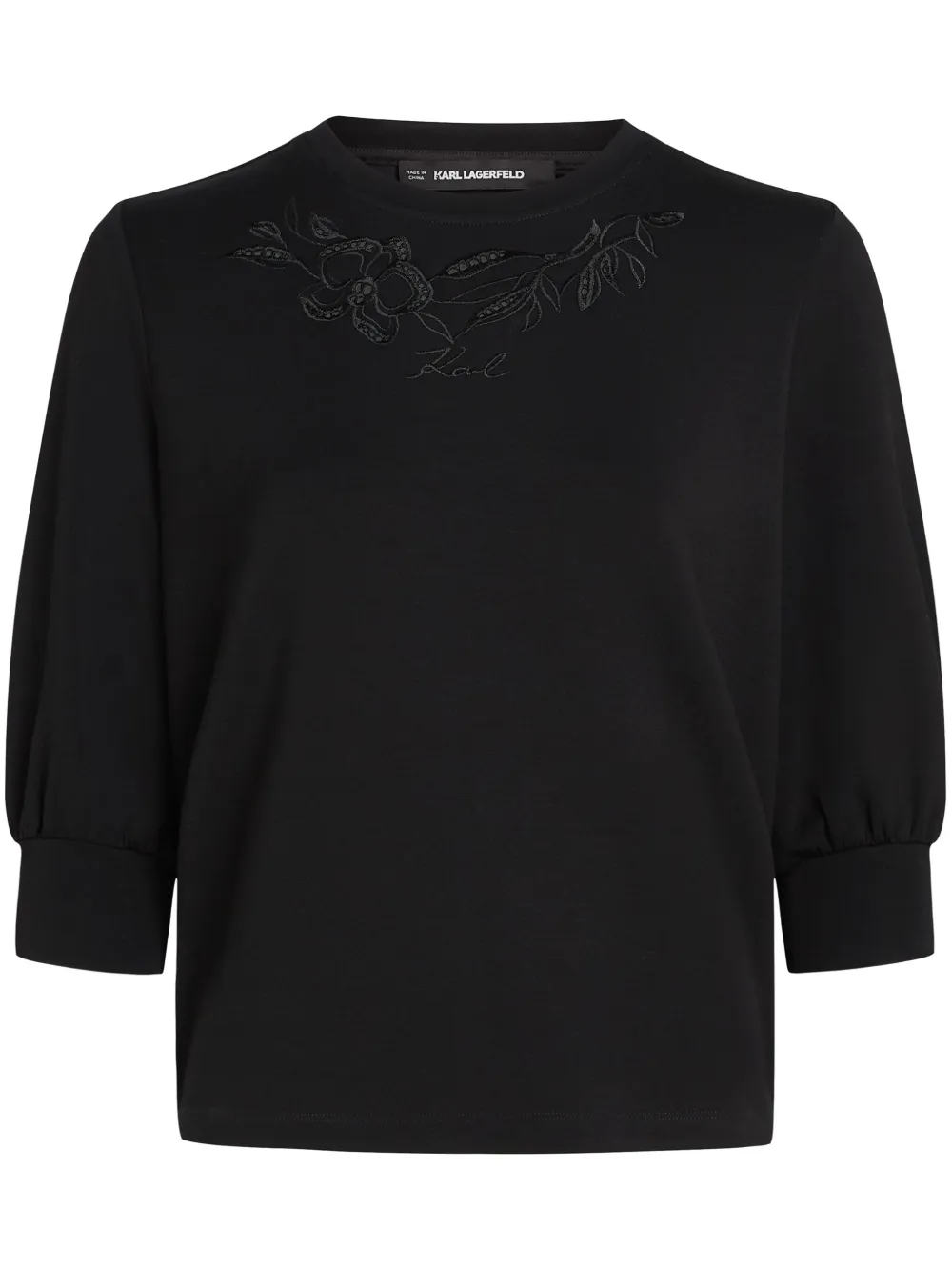 Толстовка с вышивкой KARL LAGERFELD, черный 
Толстовка с вышивкой KARL LAGERFELD, черный