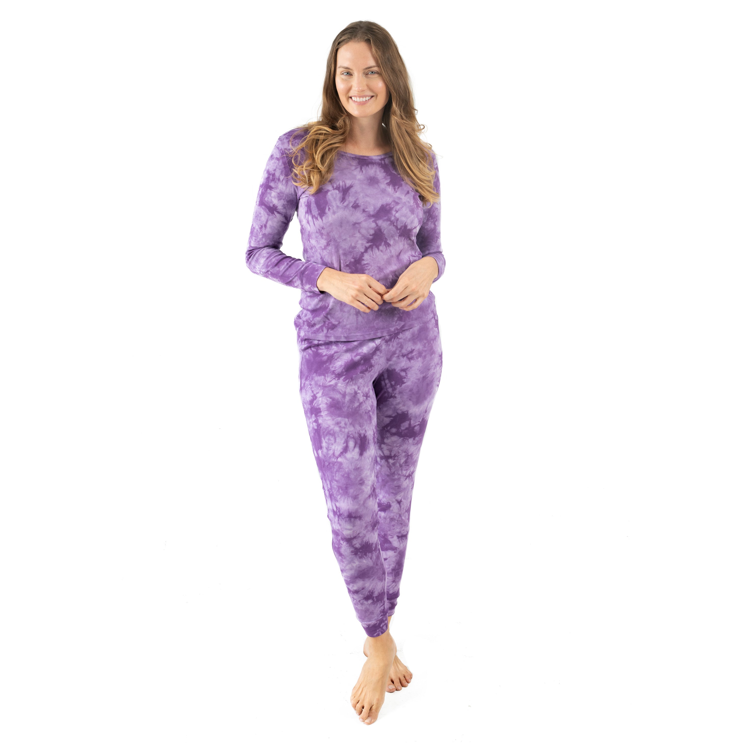 Женская пижама из двух частей из хлопка с принтом тай-дай Leveret, цвет tie dye purple mix
Женская пижама из двух частей из хлопка с принтом тай-дай Leveret, цвет tie dye purple mix