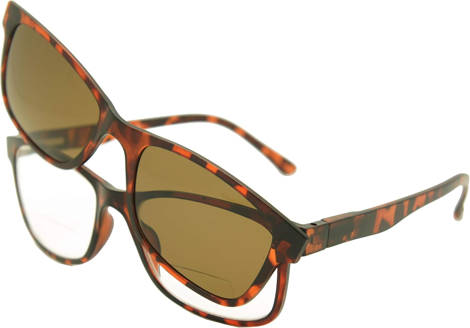 Очки ColorViper с прозрачными бифокальными линзами + поляризованные очки с магнитным креплением = поляризованные солнцезащитные очки COLOR VIPER, A1 Square Matte Tortoise / Clear Bifocus+ Polarized Clip on
Очки ColorViper с прозрачными бифокальными линзами + поляризованные очки с магнитным креплением = поляризованные солнцезащитные очки COLOR VIPER, A1 Square Matte Tortoise / Clear Bifocus+ Polarized Clip on