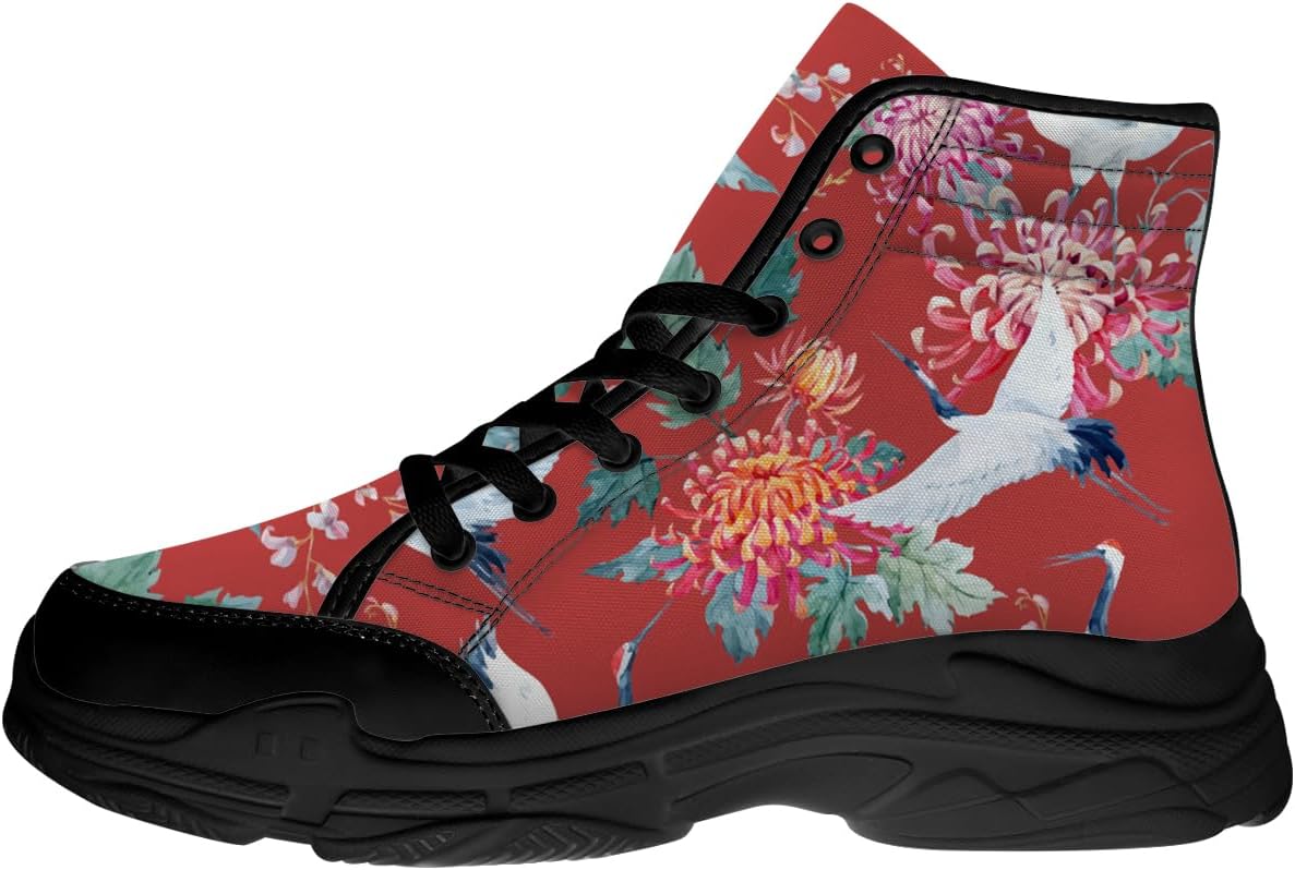 Высокие кеды Crane для женщин, тканевые кроссовки на платформе со шнуровкой, подарки для любителей птиц для нее и для него Generic, красный/зеленый
Высокие кеды Crane для женщин, тканевые кроссовки на платформе со шнуровкой, подарки для любителей птиц для нее и для него Generic, красный/зеленый