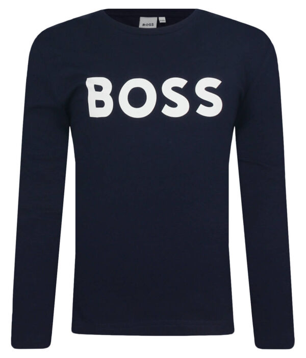 Лонгслив Boss Kidswear Regular Fit, синий 
Лонгслив Boss Kidswear Regular Fit, синий