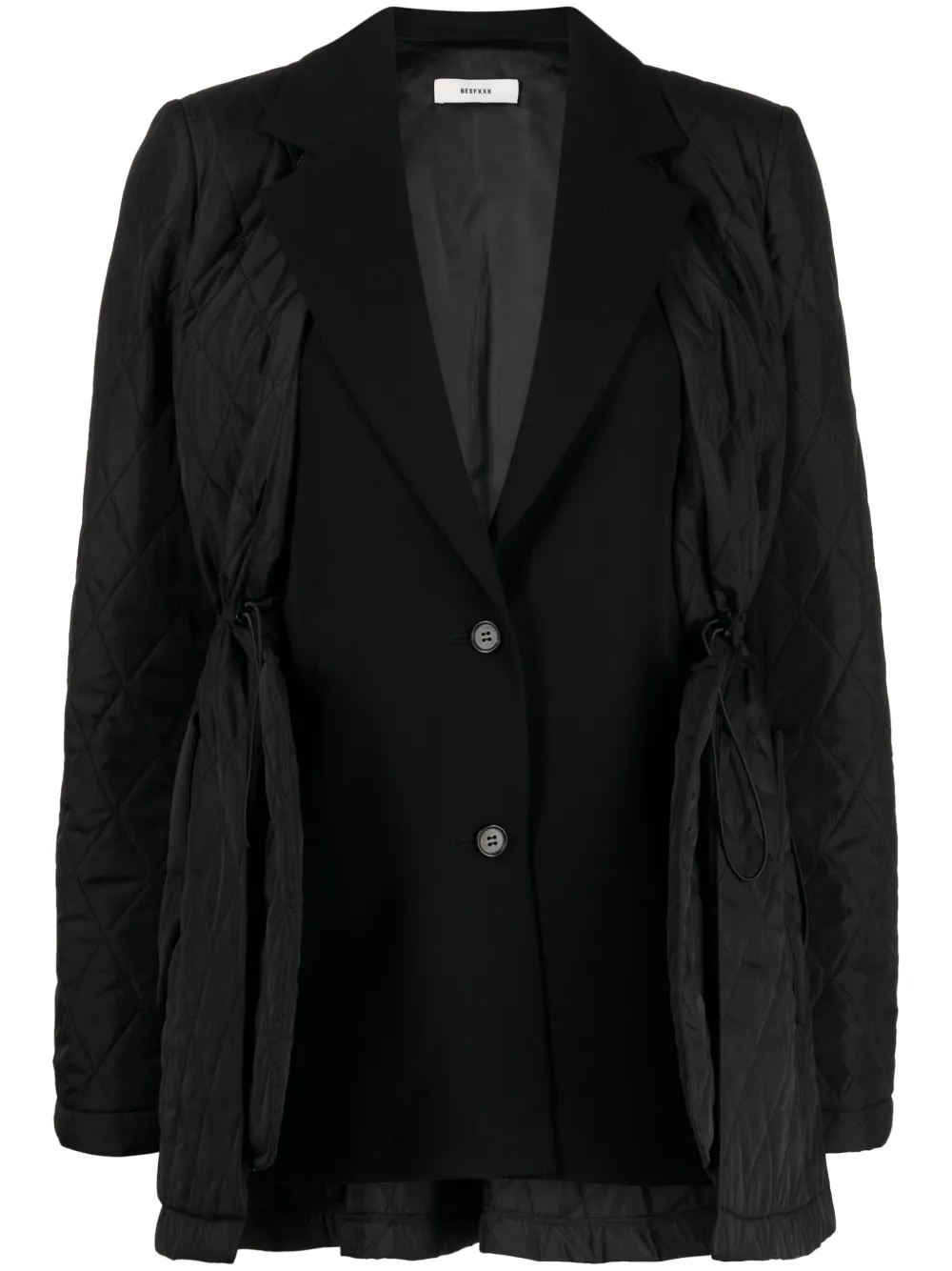 Многослойный пиджак с заостренными лацканами Besfxxk, черный 
Многослойный пиджак с заостренными лацканами Besfxxk, черный