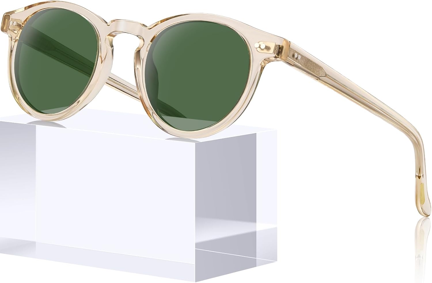 Солнцезащитные очки AVAWAY для женщин и мужчин, маленькие, поляризованные, с круглой оправой из ацетата, защита от УФ-излучения UV400, для вождения, отдыха, летних прогулок, A5: Champagne Crystal / Green Lens
Солнцезащитные очки AVAWAY для женщин и мужчин, маленькие, поляризованные, с круглой оправой из ацетата, защита от УФ-излучения UV400, для вождения, отдыха, летних прогулок, A5: Champagne Crystal / Green Lens