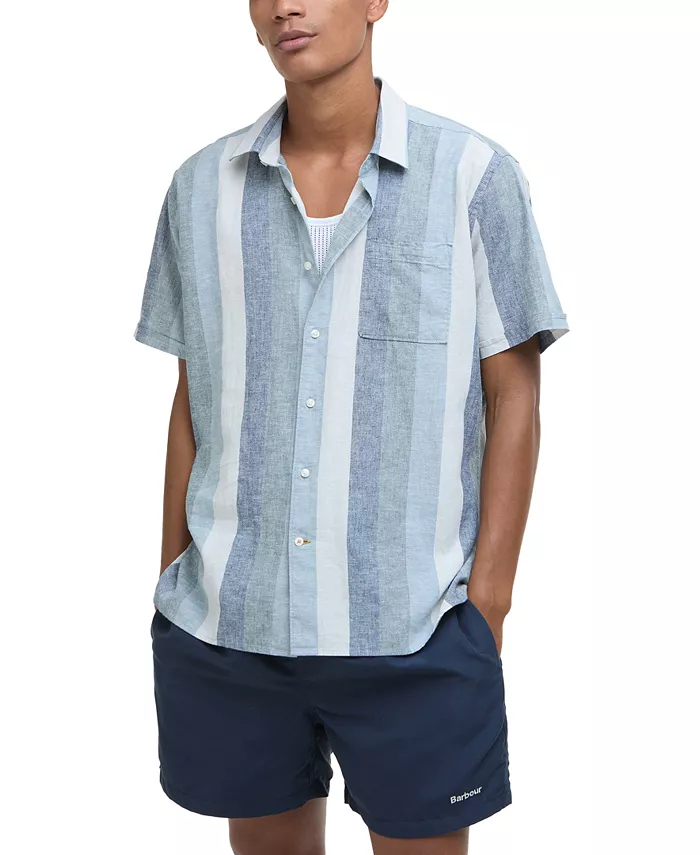Мужская летняя льняная рубашка на пуговицах Portwell в полоску Barbour, синий
Мужская летняя льняная рубашка на пуговицах Portwell в полоску Barbour, синий