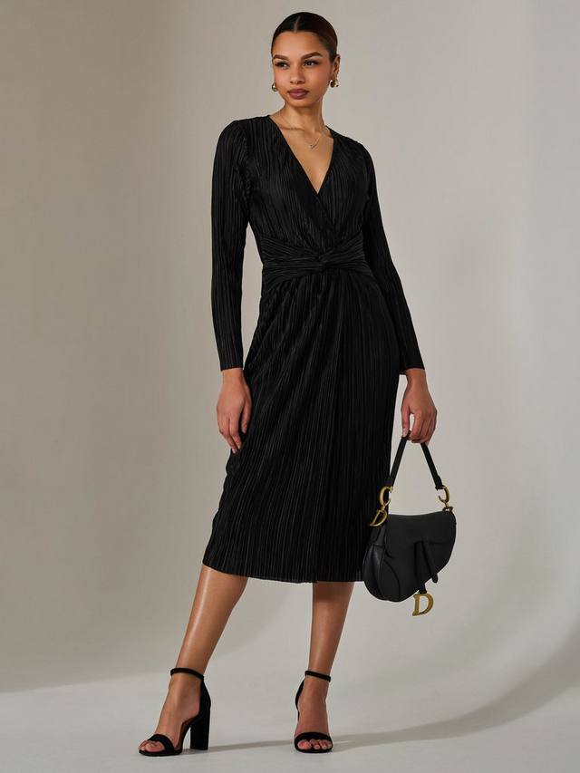 Миди-платье из плиссированной ткани с длинным рукавом Jolie Moi, черный
Миди-платье из плиссированной ткани с длинным рукавом Jolie Moi, черный