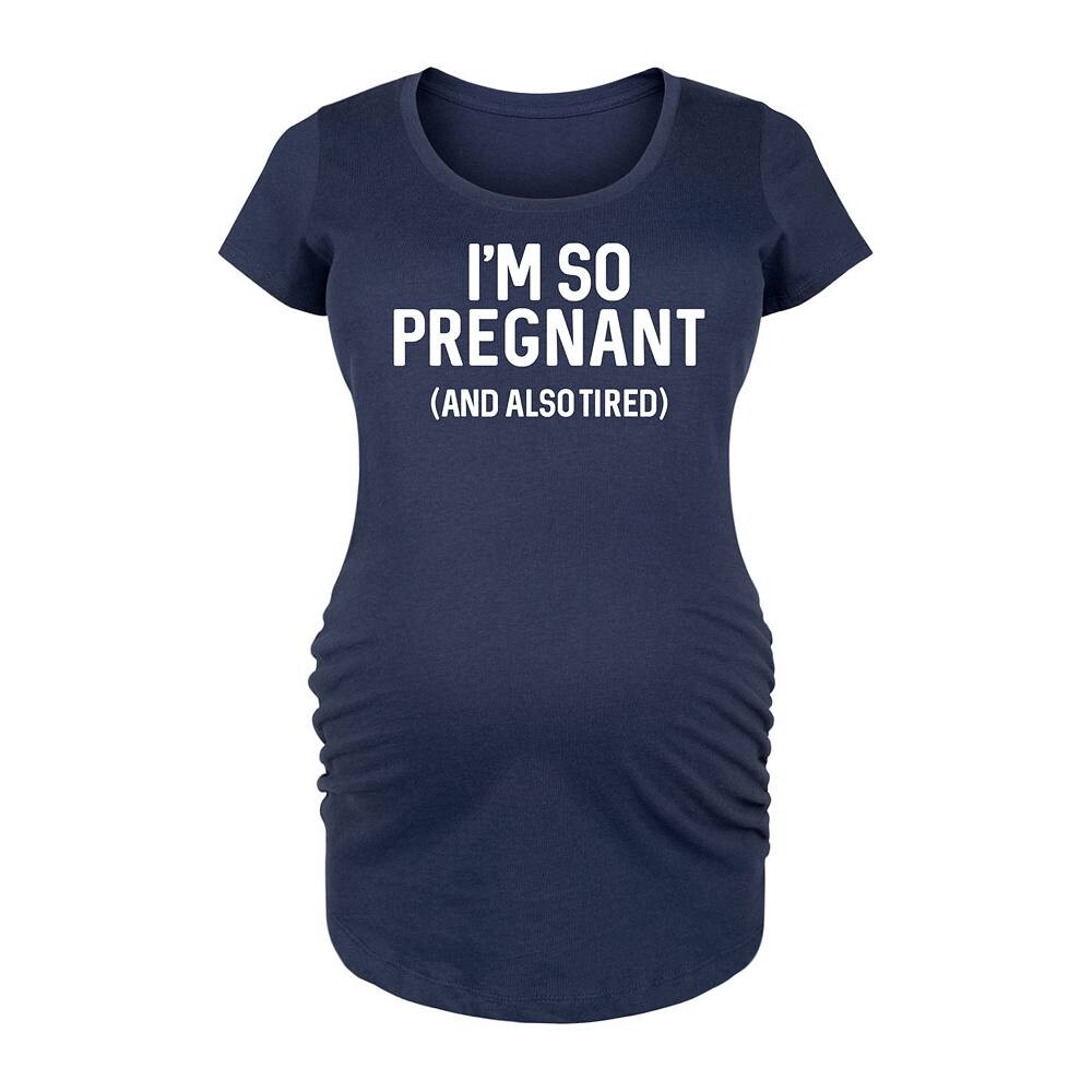 Футболка с рисунком «Я так беременна» для беременных, темно-синий
Футболка с рисунком «Я так беременна» для беременных, темно-синий