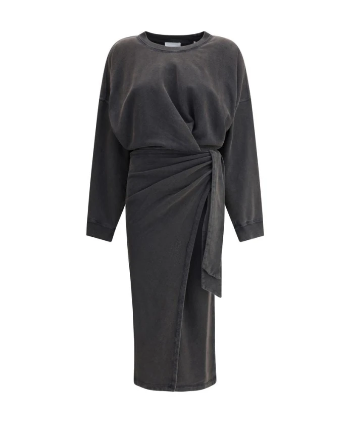 Платье из хлопкового трикотажа с запахом и юбкой Marant Ãtoile, черный
Платье из хлопкового трикотажа с запахом и юбкой Marant Ãtoile, черный