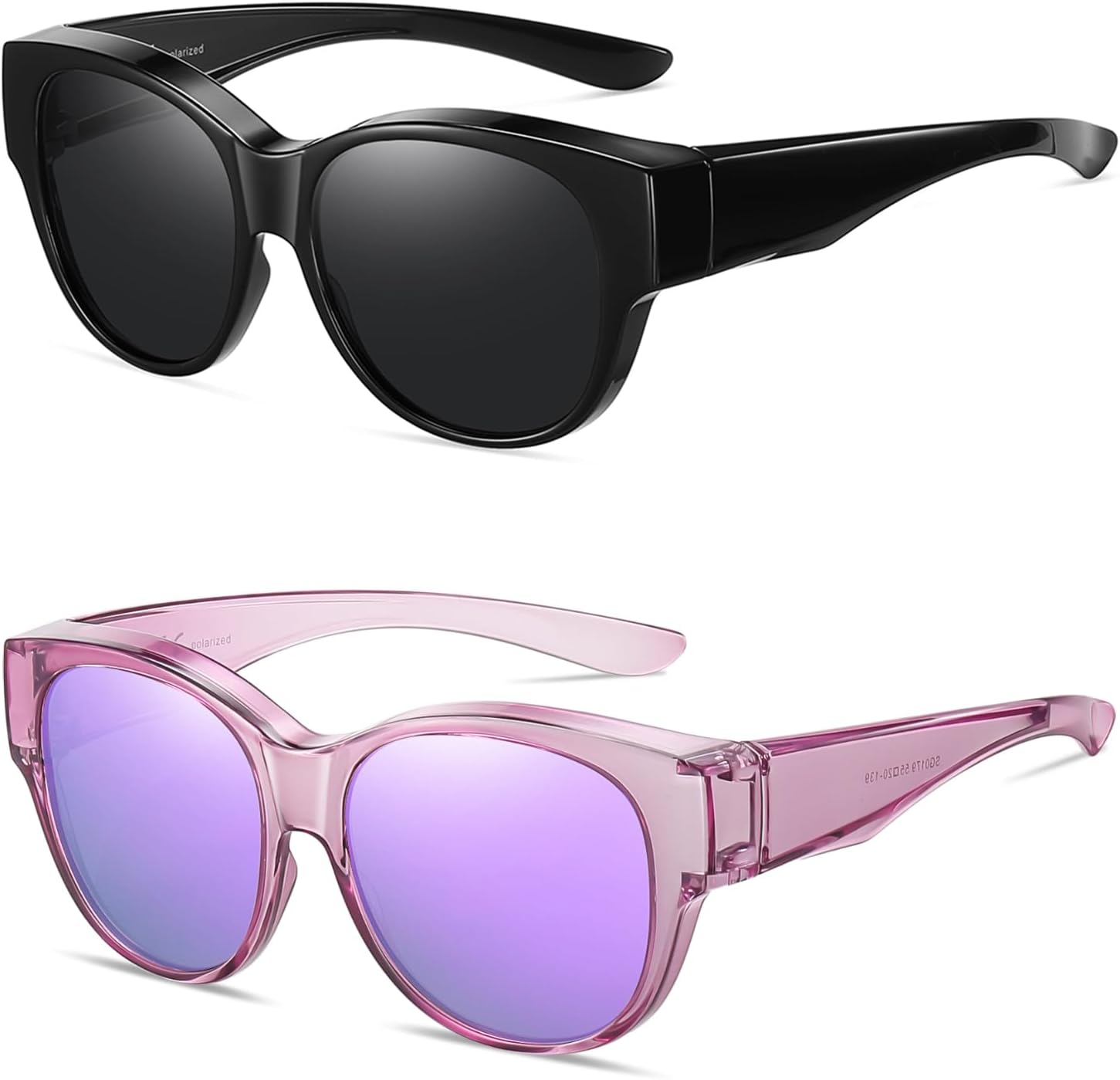 Женские поляризованные солнцезащитные очки Wzerry Fit Over Sunglasses, круглые очки-«кошачий глаз» с защитой от УФ-излучения UV400, Black/Grey + Transparent Purple/Purple
Женские поляризованные солнцезащитные очки Wzerry Fit Over Sunglasses, круглые очки-«кошачий глаз» с защитой от УФ-излучения UV400, Black/Grey + Transparent Purple/Purple