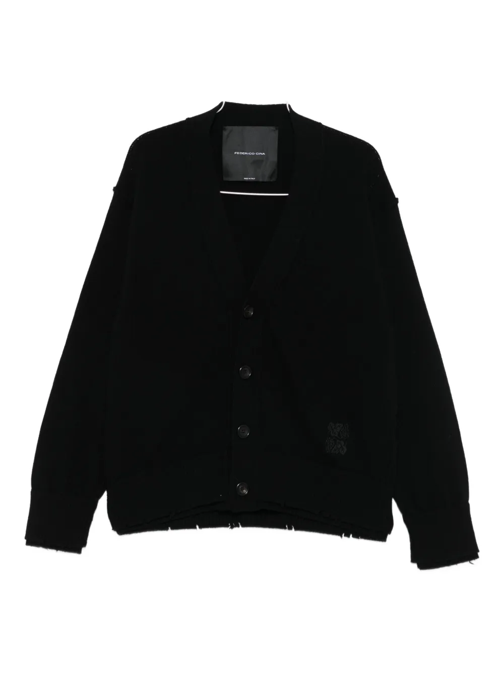 Кардиган с эффектом поношенности FEDERICO CINA, черный
Кардиган с эффектом поношенности FEDERICO CINA, черный