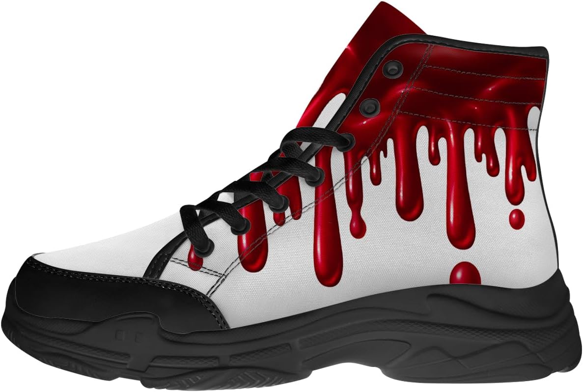 Кроссовки Quorax Bloody High Top для мужчин и женщин с принтом на Хэллоуин, на шнуровке, из ткани, подарки для нее и его, белый/черный/красный
Кроссовки Quorax Bloody High Top для мужчин и женщин с принтом на Хэллоуин, на шнуровке, из ткани, подарки для нее и его, белый/черный/красный