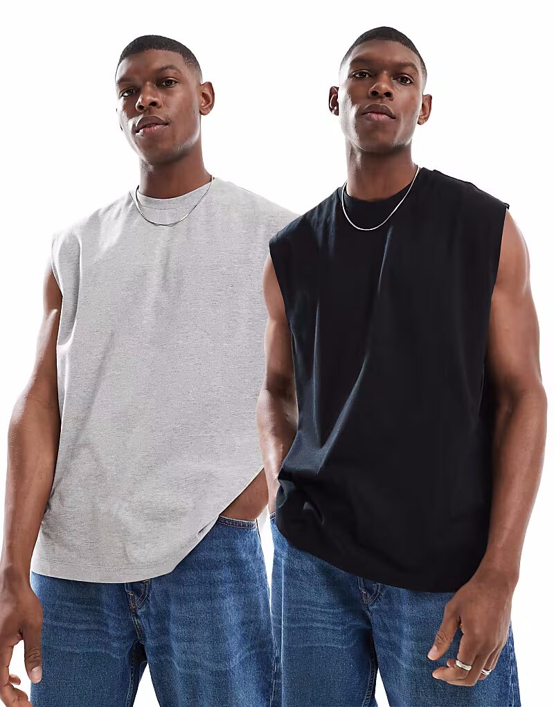 Набор из 2 маек-топов ASOS DESIGN Essential в черно-сером меланжевом цвете
Набор из 2 маек-топов ASOS DESIGN Essential в черно-сером меланжевом цвете