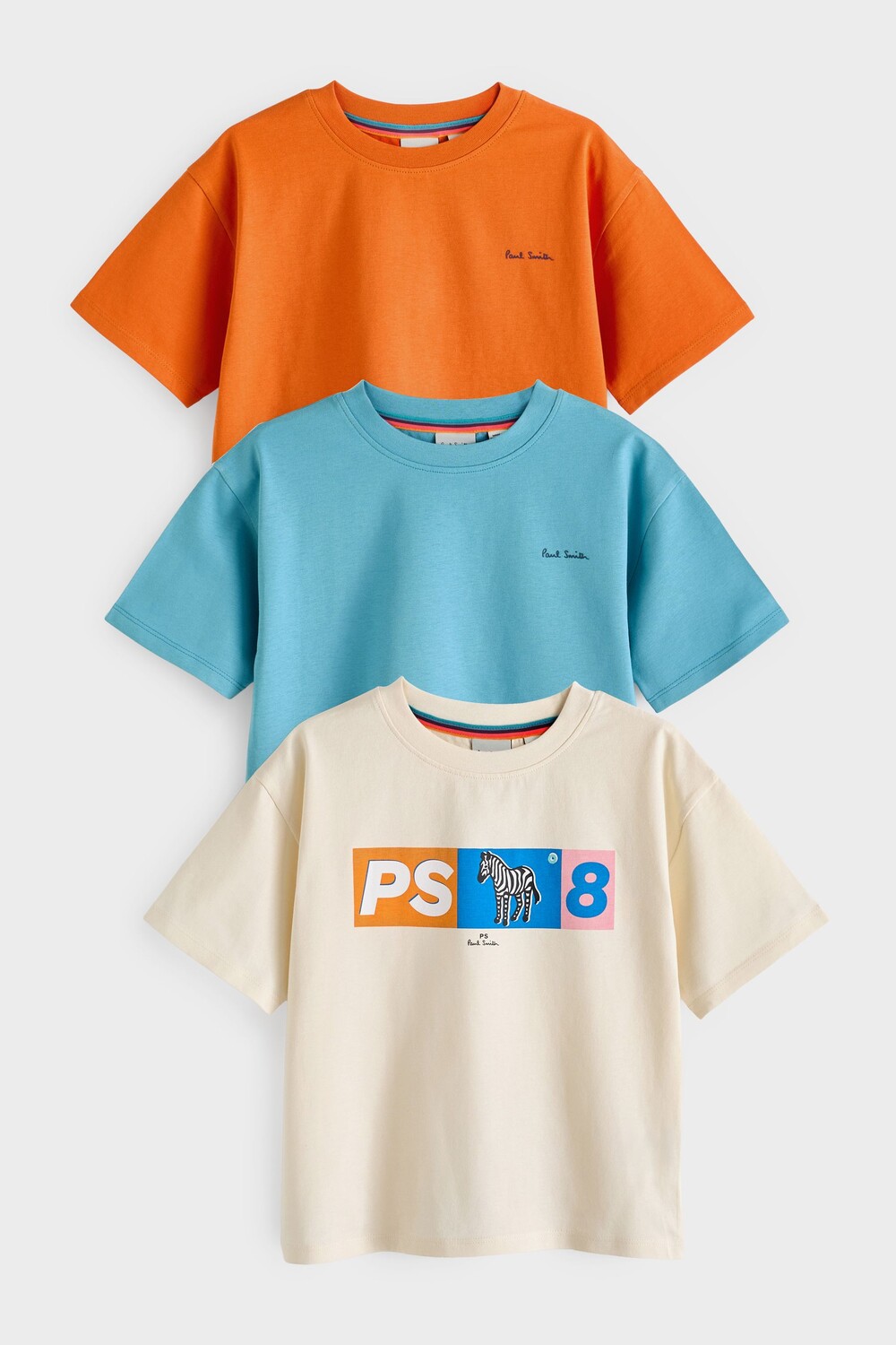 Футболки для мальчиков с фирменной надписью из 100% хлопка, 3 шт в упаковке Paul Smith Junior, оранжевый