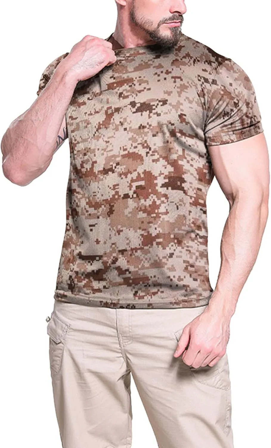 Мужская футболка с камуфляжным принтом, компрессионная, быстросохнущая
Мужская футболка с камуфляжным принтом, компрессионная, быстросохнущая