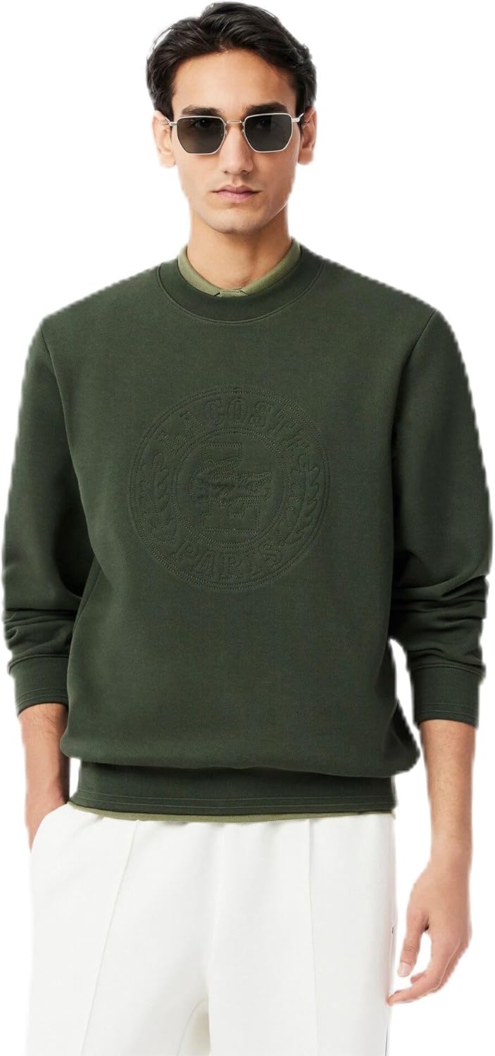 Мужская официальная толстовка LACOSTE с двусторонним круглым вырезом и вышивкой лавровым узором в тон, темно-зеленый
Мужская официальная толстовка LACOSTE с двусторонним круглым вырезом и вышивкой лавровым узором в тон, темно-зеленый