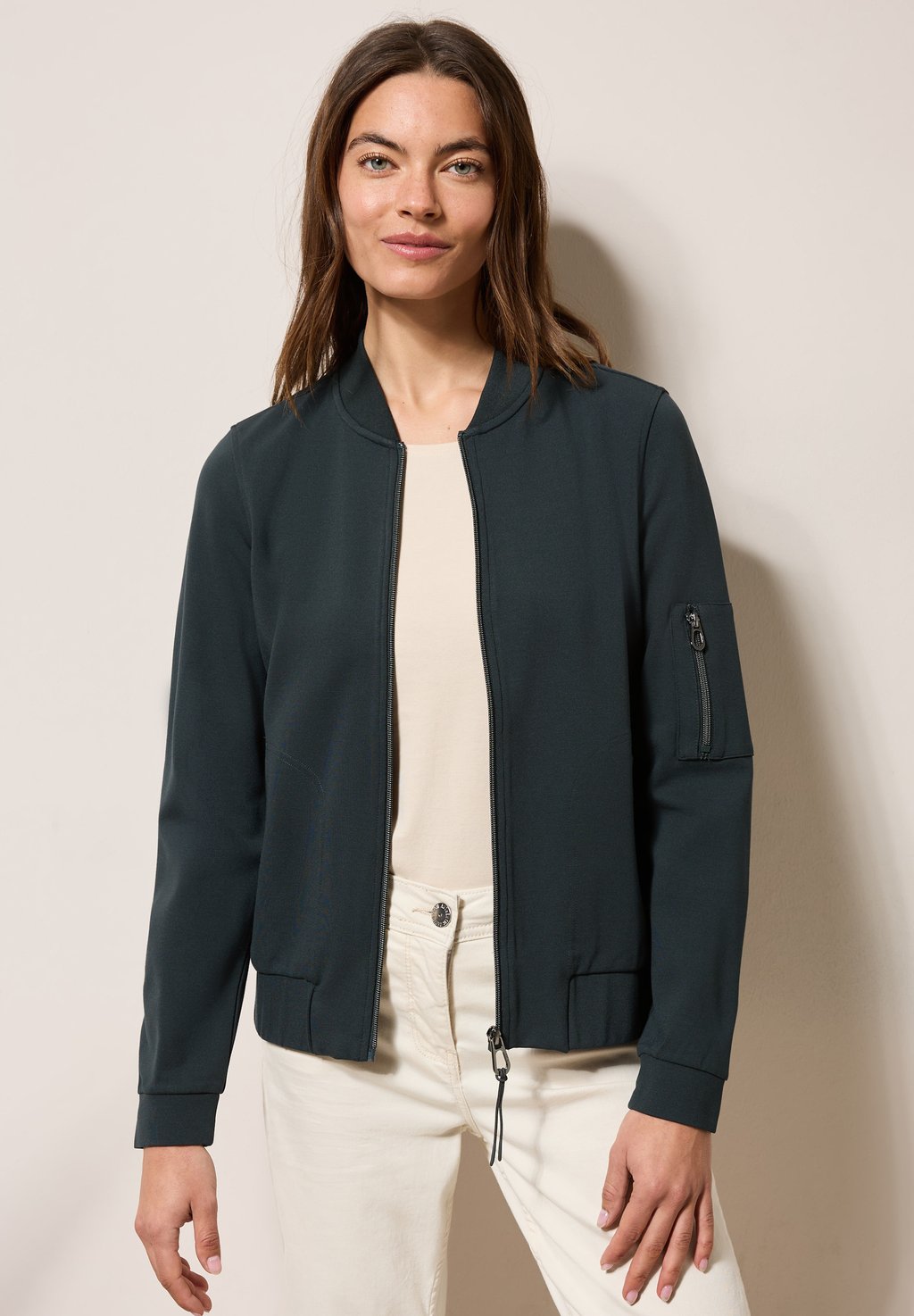 Толстовка на молнии Bomber Jacket Cecil, темно-зеленый
Толстовка на молнии Bomber Jacket Cecil, темно-зеленый