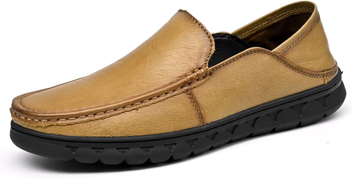 Мужские премиальные кожаные лоферы без шнурков, удобная повседневная обувь с стильными акцентами, легкие и дышащие для ежедневного ношения Khwfjas, хаки
Мужские премиальные кожаные лоферы без шнурков, удобная повседневная обувь с стильными акцентами, легкие и дышащие для ежедневного ношения Khwfjas, хаки