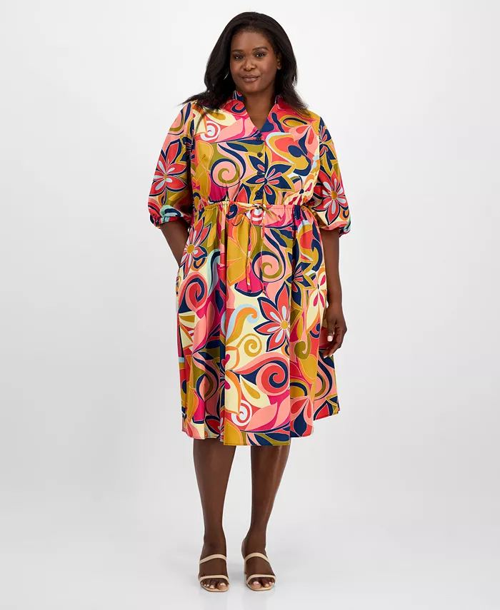 Платье-рубашка больших размеров с принтом и завязками на талии Sandra Darren, мультиколор
Платье-рубашка больших размеров с принтом и завязками на талии Sandra Darren, мультиколор