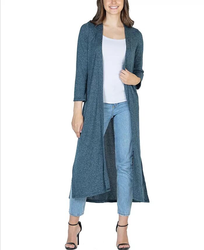 Женский длинный вязаный кардиган с открытой передней частью Duster 24seven Comfort Apparel, синий
Женский длинный вязаный кардиган с открытой передней частью Duster 24seven Comfort Apparel, синий