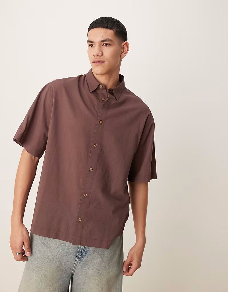 Рубашка свободного кроя ASOS DESIGN из льняного материала коричневого цвета
Рубашка свободного кроя ASOS DESIGN из льняного материала коричневого цвета