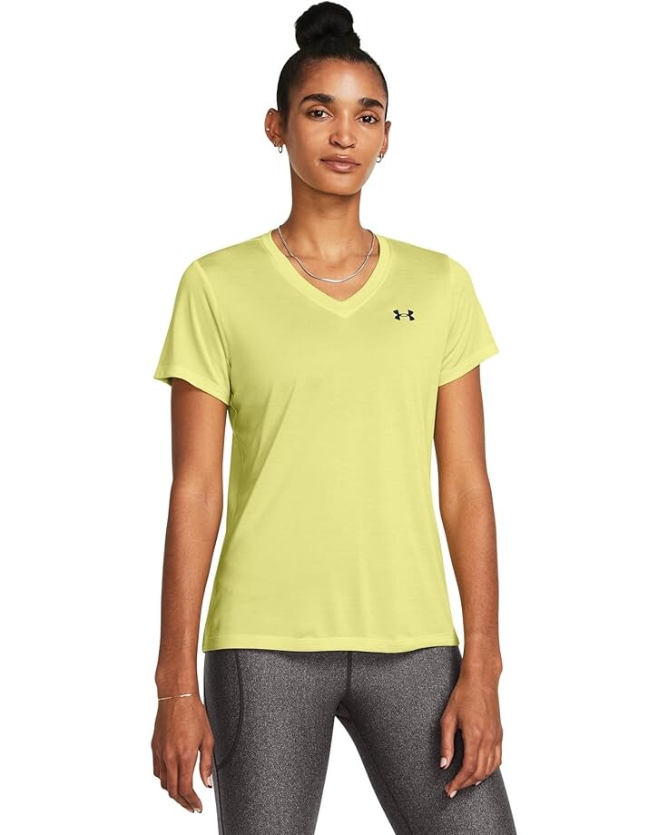 Футболка Under Armour Tech Short Sleeve V-Neck Twist, цвет Sonic Yellow/White/Black
Футболка Under Armour Tech Short Sleeve V-Neck Twist, цвет Sonic Yellow/White/Black