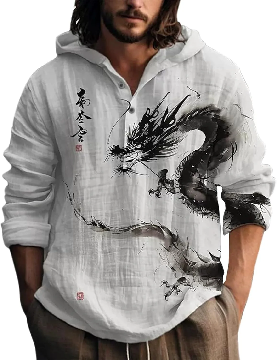 Мужская льняная рубашка с длинным рукавом
Мужская льняная рубашка с длинным рукавом