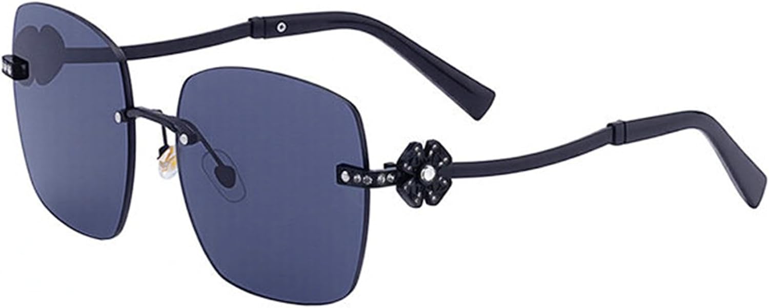 Willochra Классические большие солнцезащитные очки без оправы квадратной формы для женщин, металлическая оправа, линзы с алмазной огранкой, цветочные тона, цвет шампанского, C2
Willochra Классические большие солнцезащитные очки без оправы квадратной формы для женщин, металлическая оправа, линзы с алмазной огранкой, цветочные тона, цвет шампанского, C2