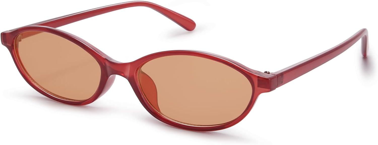 Ретро овальные солнцезащитные очки для женщин, модные, маленькие, в стиле 90-х, винтажная узкая оправа «кошачий глаз», GM9603 GIGIMOTTE, Orange-brown Frame/Light Brown Lens
Ретро овальные солнцезащитные очки для женщин, модные, маленькие, в стиле 90-х, винтажная узкая оправа «кошачий глаз», GM9603 GIGIMOTTE, Orange-brown Frame/Light Brown Lens