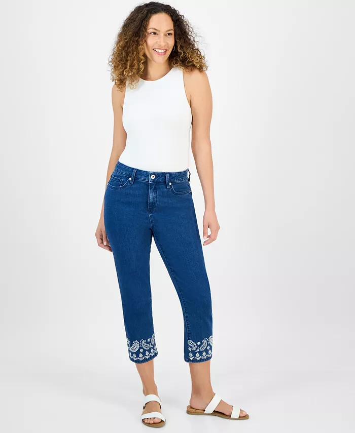 Укороченные джинсы с вышитым подолом Petite Style & Co, синий
Укороченные джинсы с вышитым подолом Petite Style & Co, синий