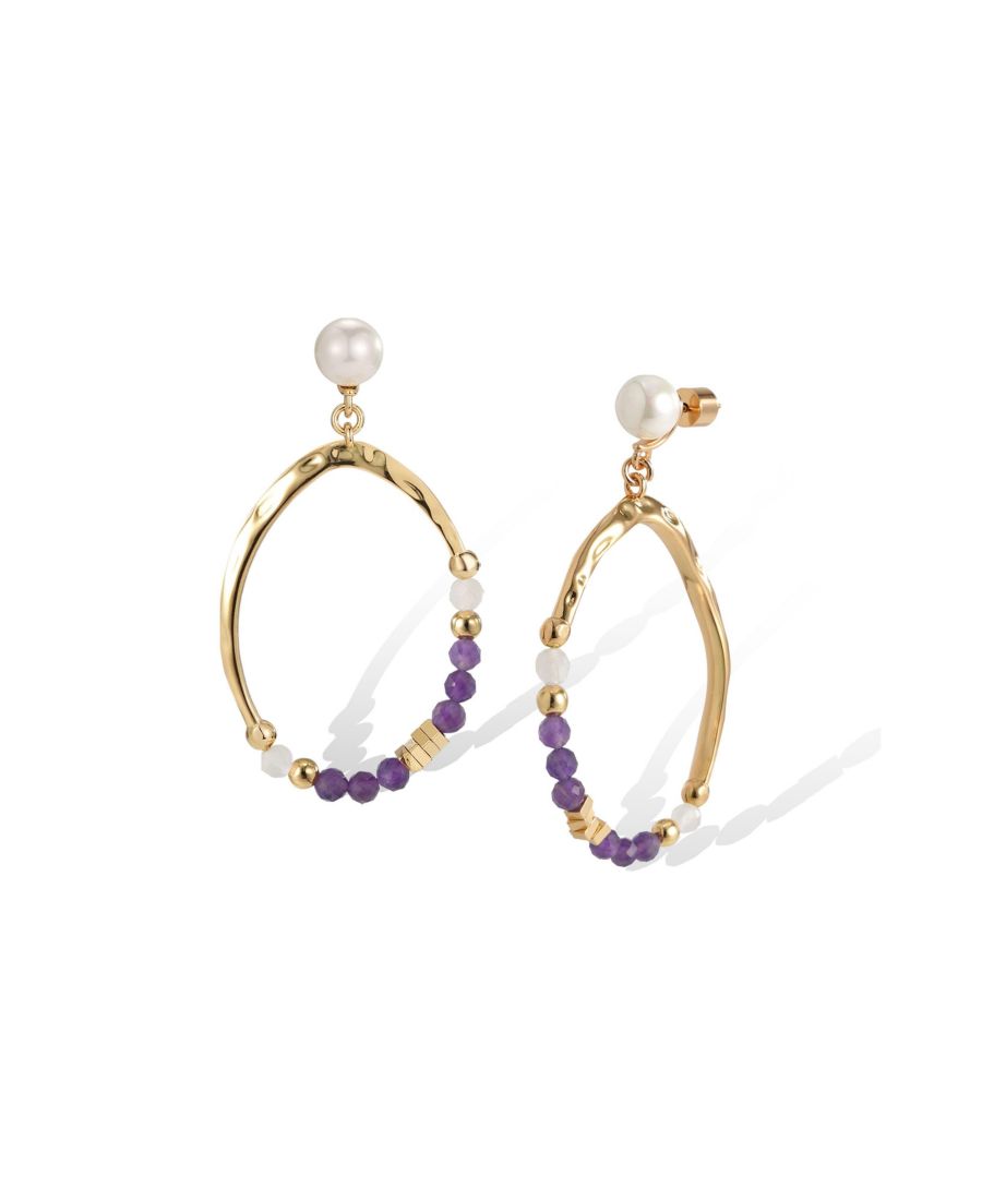 Серьги Посейдон RETRO CHIC, Purple & white & gold
Серьги Посейдон RETRO CHIC, Purple & white & gold