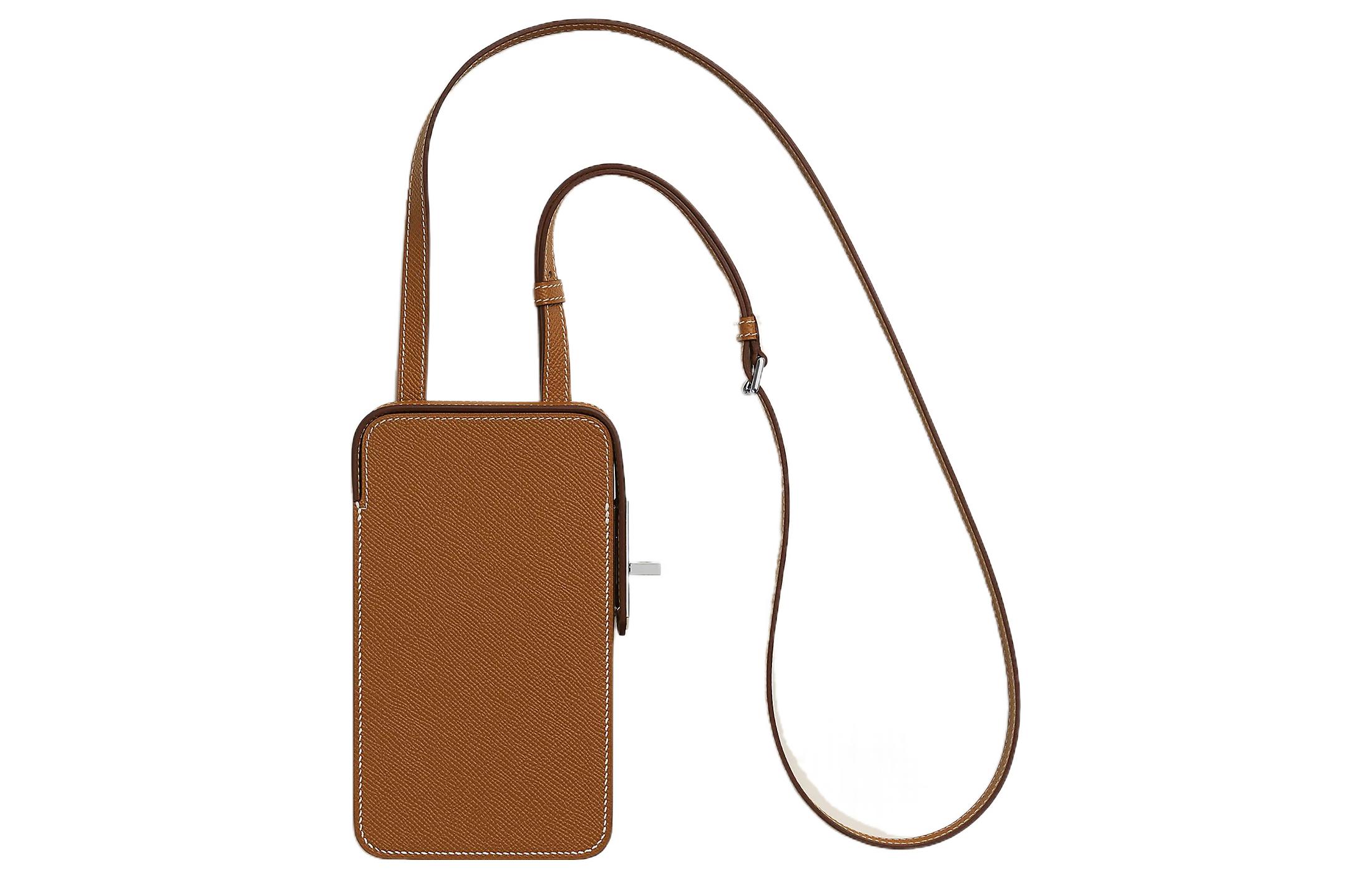 HERMES Кожаный чехол для телефона Hac A Bo Epsom женский золотистый
HERMES Кожаный чехол для телефона Hac A Bo Epsom женский золотистый