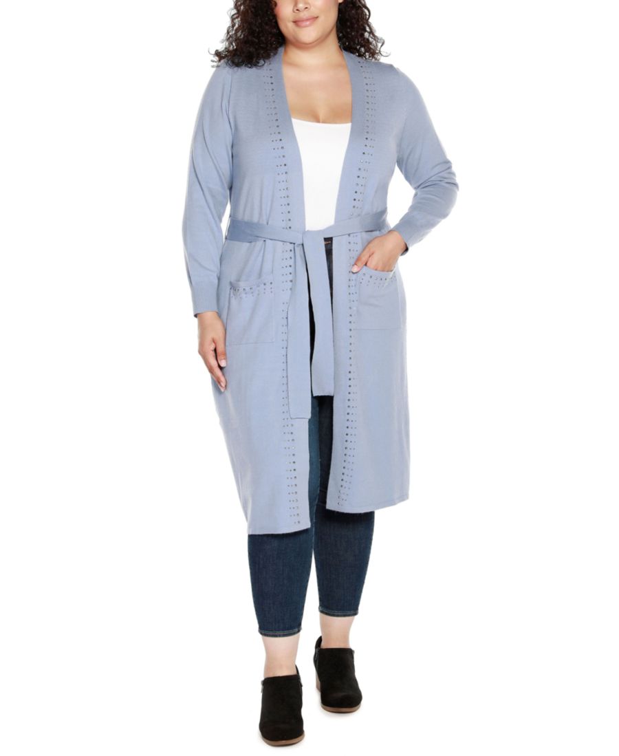 Кардиган-пыльник Black Label больших размеров с отделкой стразами и поясом Belldini, Chambray
Кардиган-пыльник Black Label больших размеров с отделкой стразами и поясом Belldini, Chambray