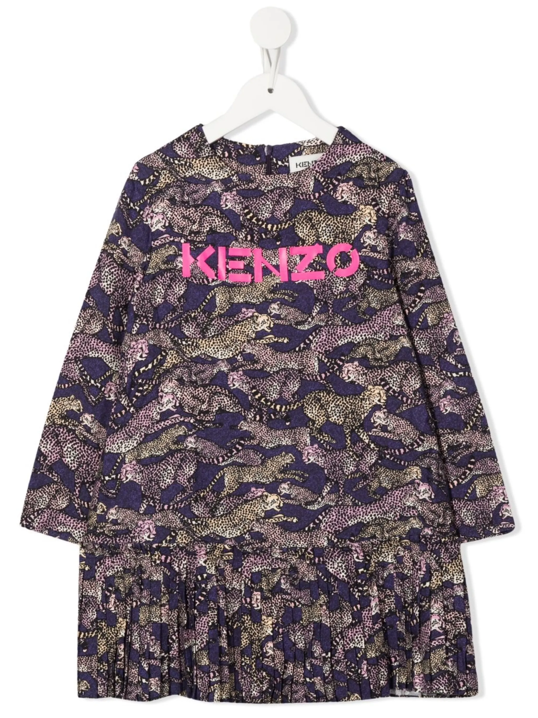 Платье с анималистичным принтом и плиссировкой Kenzo Kids, фиолетовый
Платье с анималистичным принтом и плиссировкой Kenzo Kids, фиолетовый