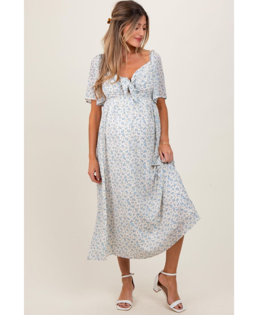 Синее миди-платье для беременных с цветочным принтом и завязками спереди Pinkblush, Blue
Синее миди-платье для беременных с цветочным принтом и завязками спереди Pinkblush, Blue