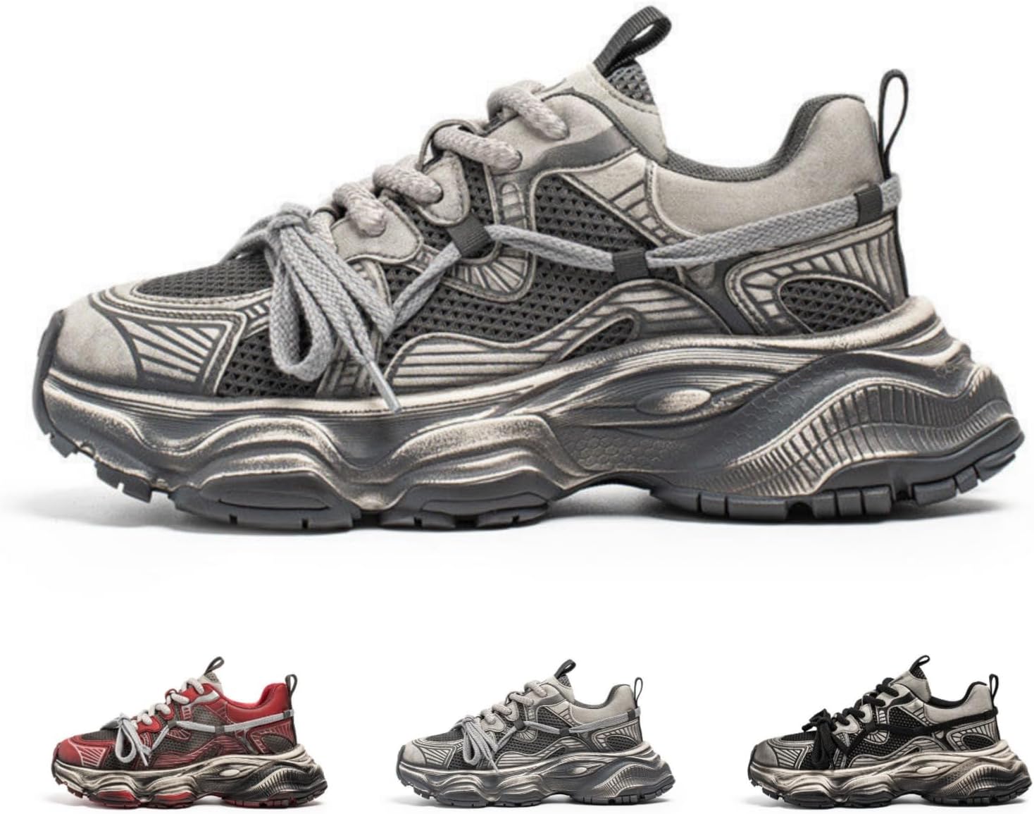 Мужские модные кроссовки MACEFIL с ретро-платформой, стильные Y2K, кроссовки типа «папа», дышащая сетка, спортивные повседневные обувь для мужчин, серый
Мужские модные кроссовки MACEFIL с ретро-платформой, стильные Y2K, кроссовки типа «папа», дышащая сетка, спортивные повседневные обувь для мужчин, серый