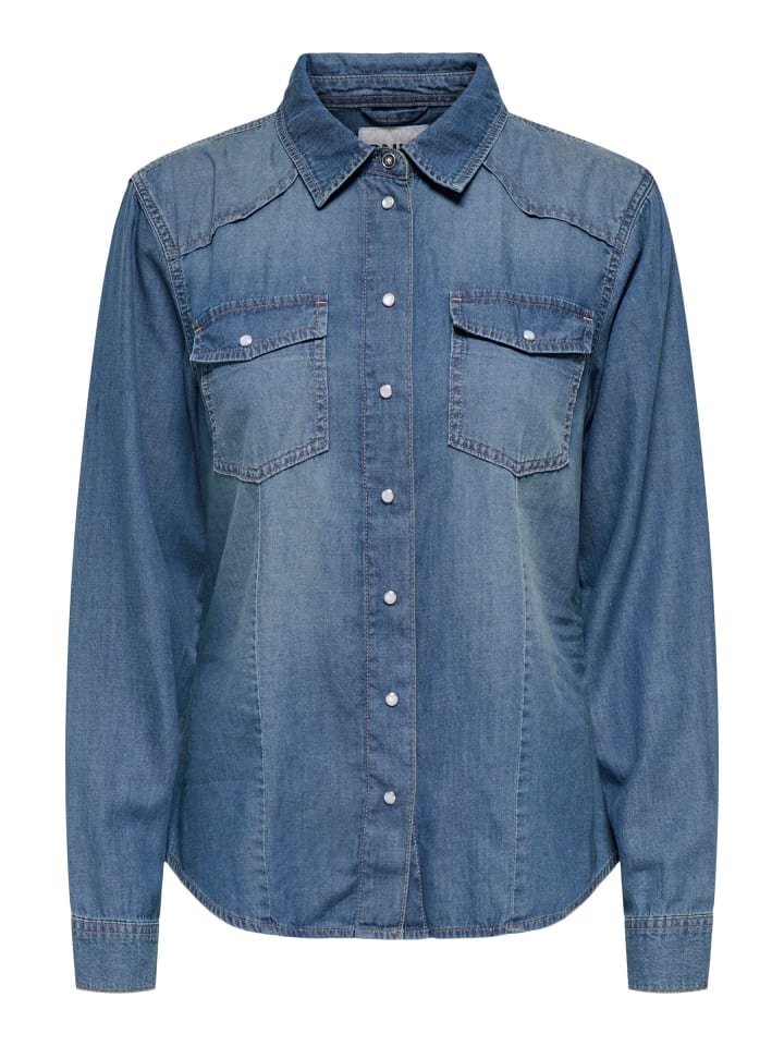 Рубашка ONLY, Средне-синий деним
Рубашка ONLY, Средне-синий деним