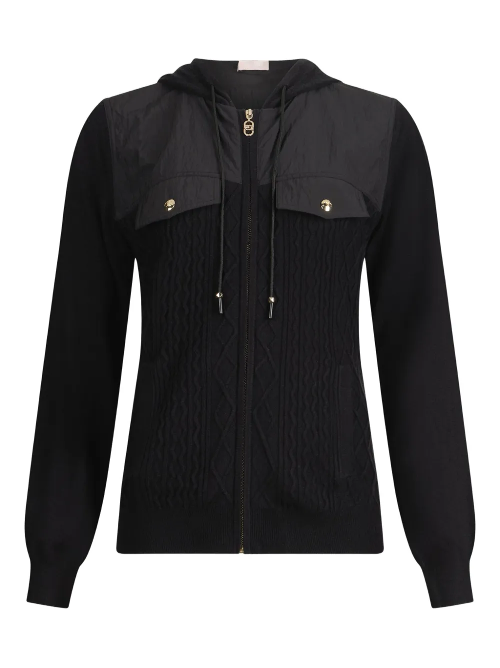 Свитер с капюшоном косовой вязки LIU JO, черный
Свитер с капюшоном косовой вязки LIU JO, черный