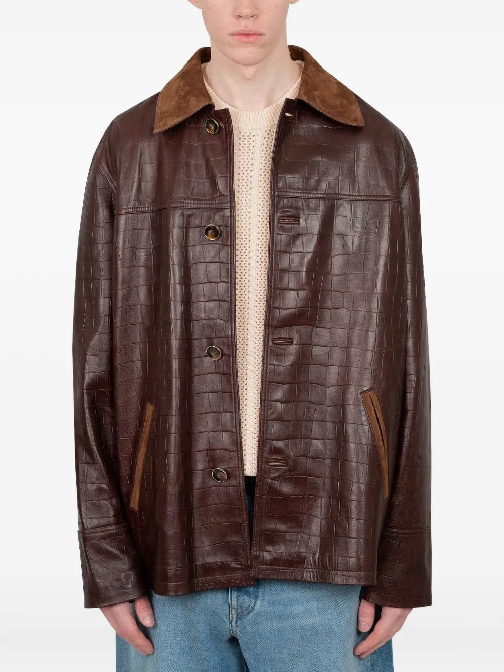 Куртка с тиснением под крокодиловую кожу Drôle De Monsieur, коричневый
Куртка с тиснением под крокодиловую кожу Drôle De Monsieur, коричневый