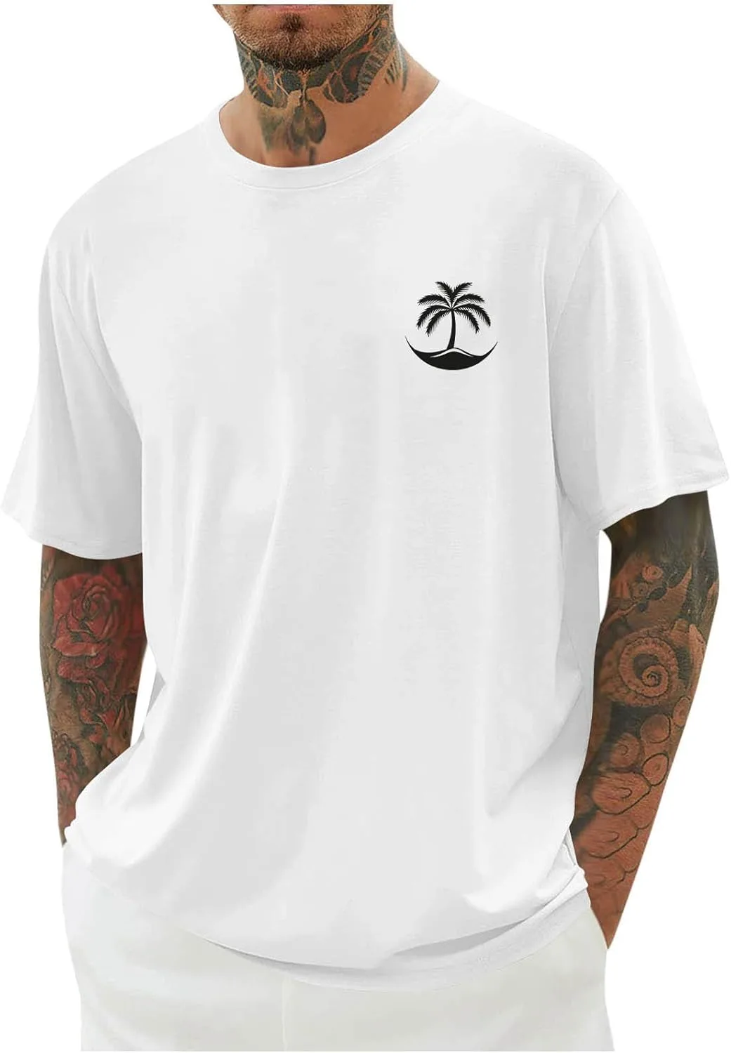 Футболка с коротким рукавом для мужчин Casual с принтом пальмы
Футболка с коротким рукавом для мужчин Casual с принтом пальмы