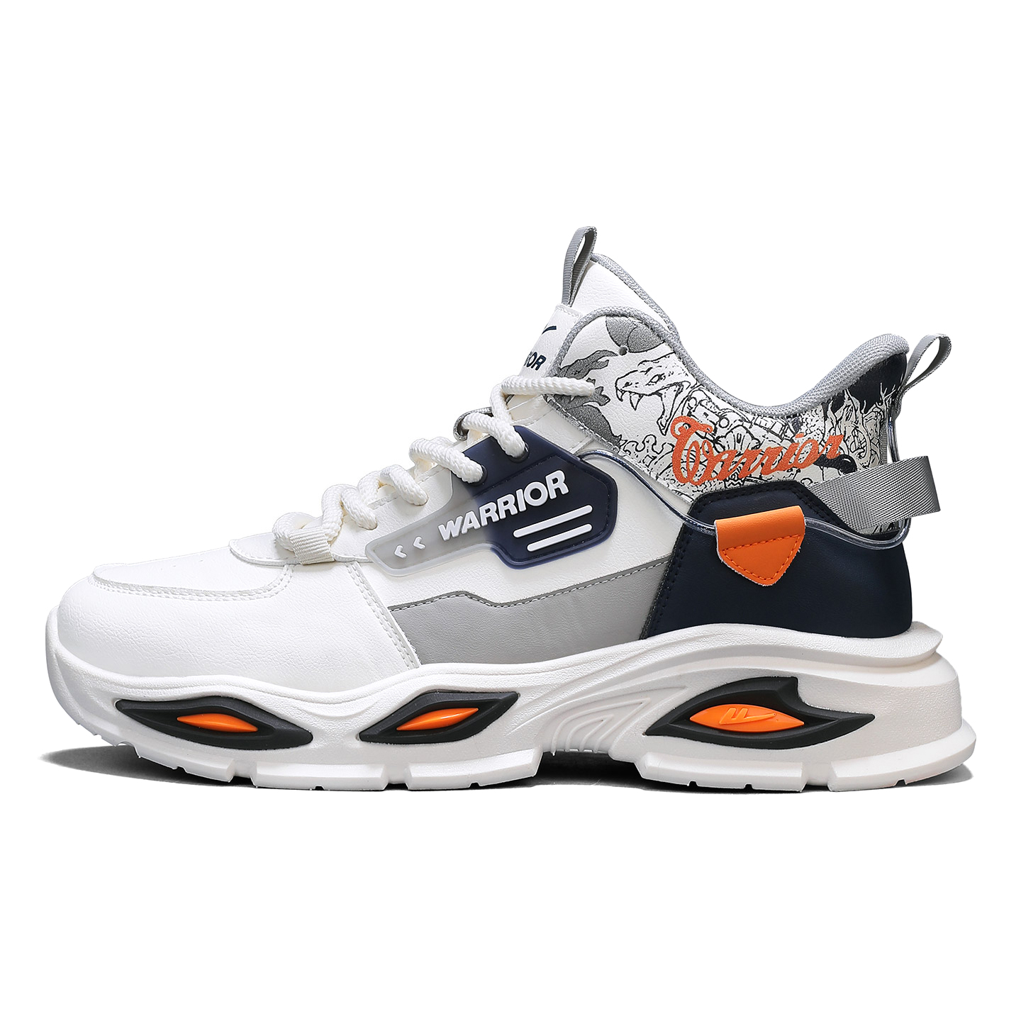 Мужские кроссовки Casual Mid top с усиленной амортизацией и износостойкостью WARRIOR, белый синий серый
Мужские кроссовки Casual Mid top с усиленной амортизацией и износостойкостью WARRIOR, белый синий серый