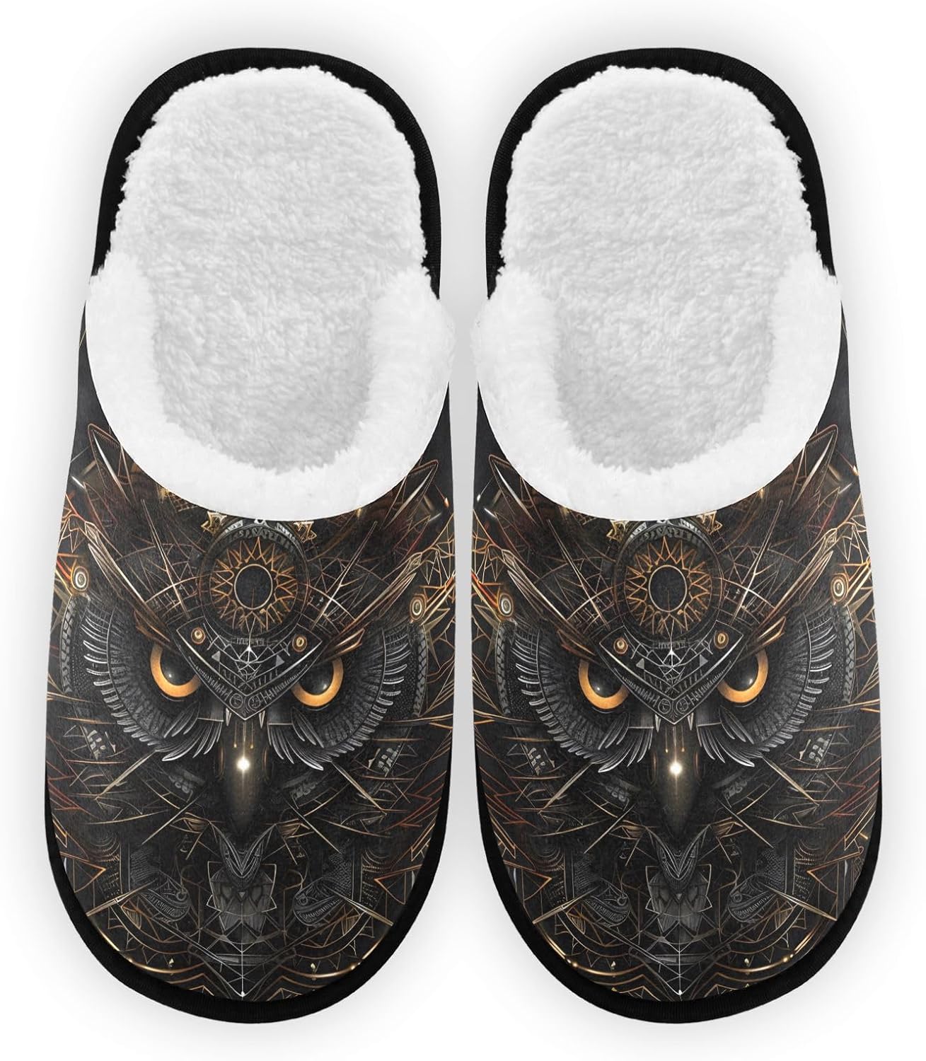 Плюшевые тапочки FENOCHE Mecha Owl в стиле киберпанк черно-золотые для женщин и мужчин, теплые и удобные, для путешествий и спа, с нескользящей подошвой
Плюшевые тапочки FENOCHE Mecha Owl в стиле киберпанк черно-золотые для женщин и мужчин, теплые и удобные, для путешествий и спа, с нескользящей подошвой
