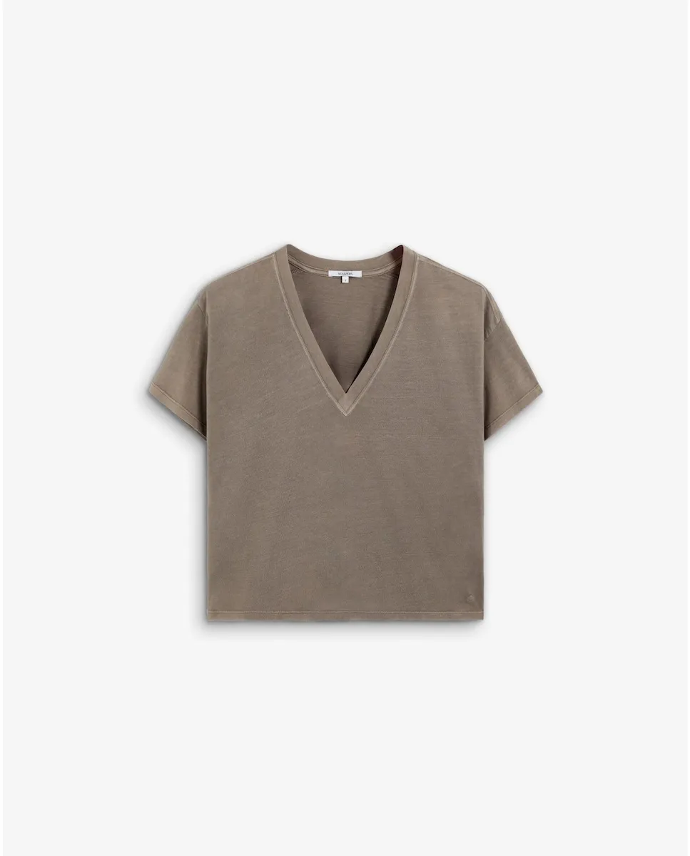 Женская хлопковая футболка с короткими рукавами Scalpers, серо-коричневый
Женская хлопковая футболка с короткими рукавами Scalpers, серо-коричневый