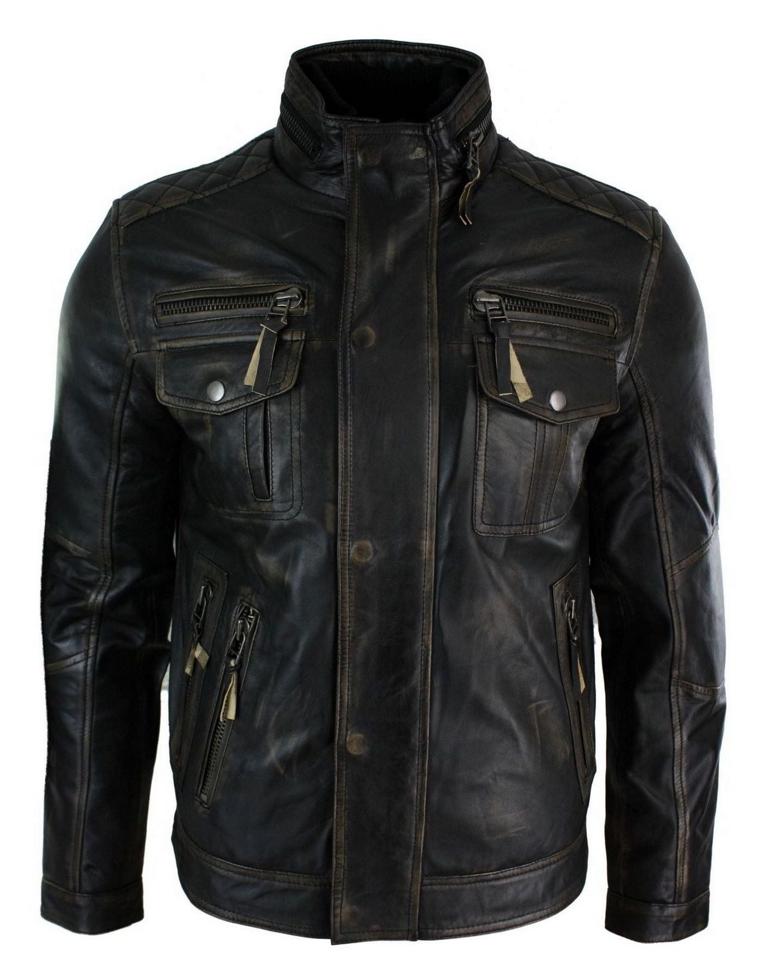 Кожаная байкерская куртка винтаж TruClothing, черный
Кожаная байкерская куртка винтаж TruClothing, черный