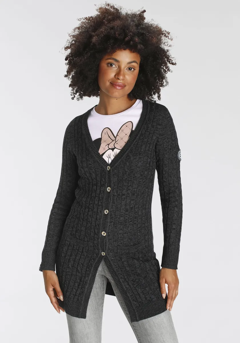 Длинный кардиган KangaROOS с модным узором "косы" и карманами, антрацит
Длинный кардиган KangaROOS с модным узором "косы" и карманами, антрацит