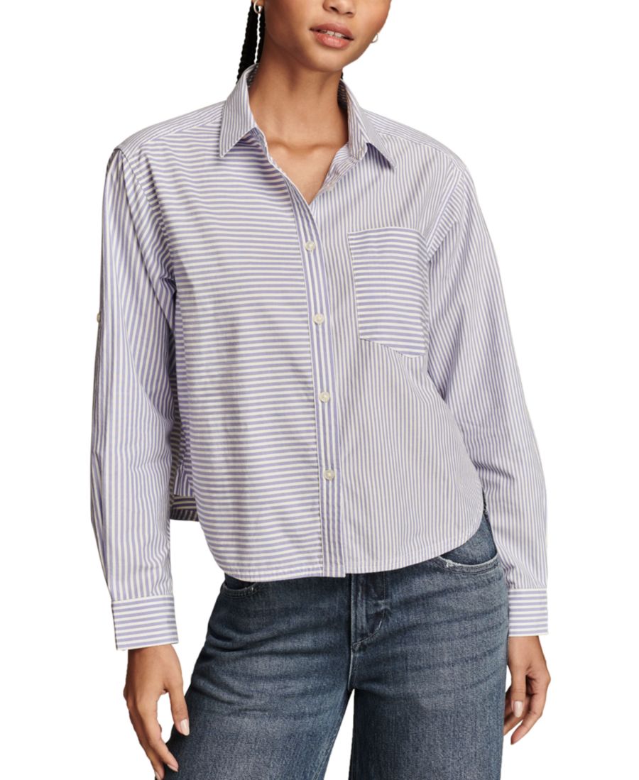 Женская полосатая укороченная рубашка Lucky Brand, Blue Stripe
Женская полосатая укороченная рубашка Lucky Brand, Blue Stripe
