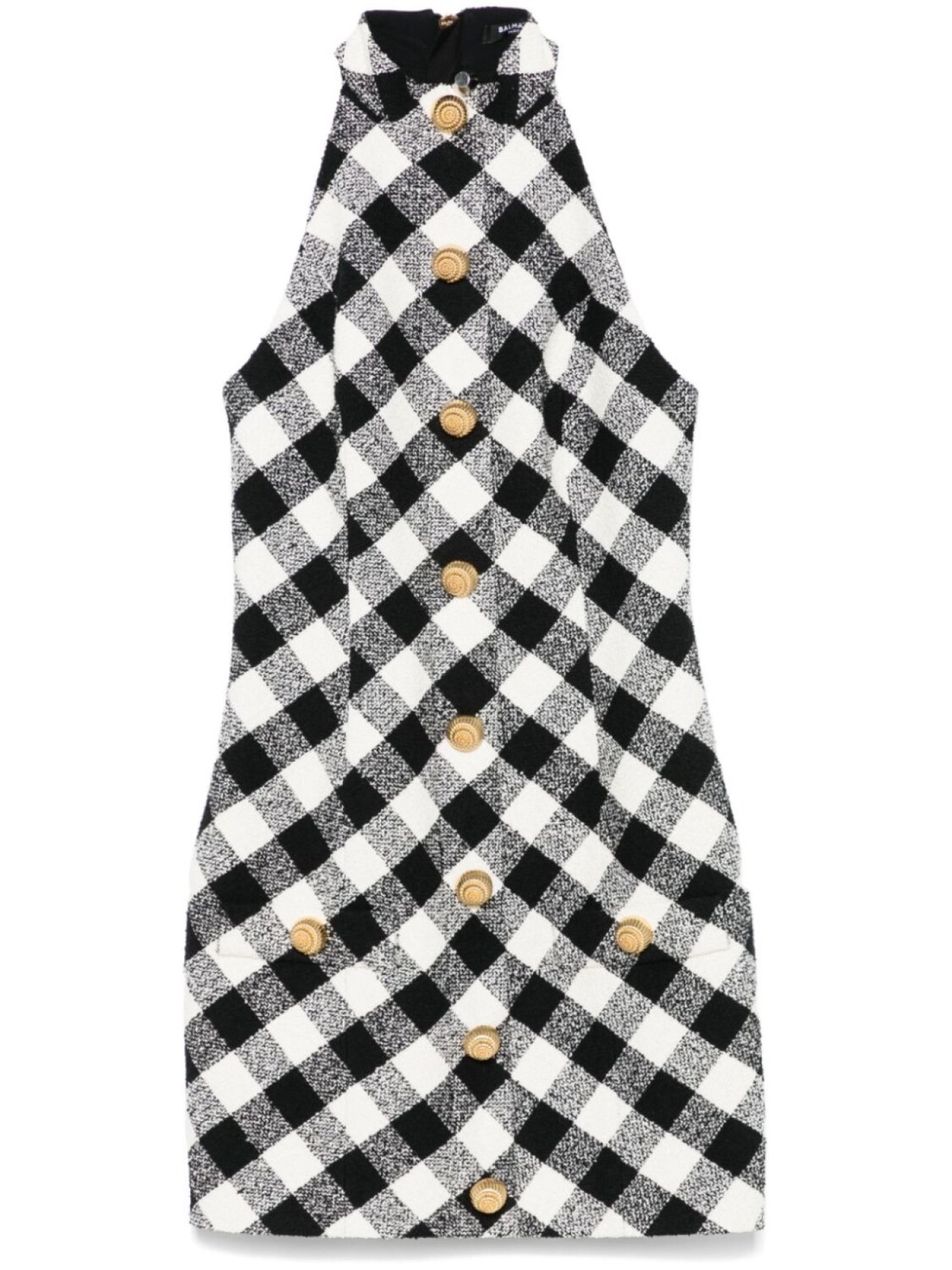 Мини-платье Balmain с вырезом халтер, черный
Мини-платье Balmain с вырезом халтер, черный