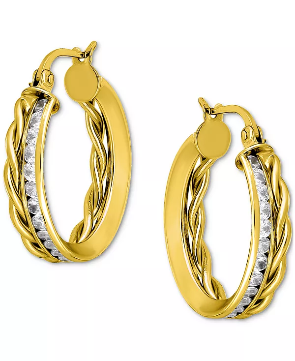 Серьги-Кольца с канальной закрепкой из кубического циркония (3-1/4 карата) из 18-каратного золота на стерлинговом серебре Giani Bernini, gold
Серьги-Кольца с канальной закрепкой из кубического циркония (3-1/4 карата) из 18-каратного золота на стерлинговом серебре Giani Bernini, gold