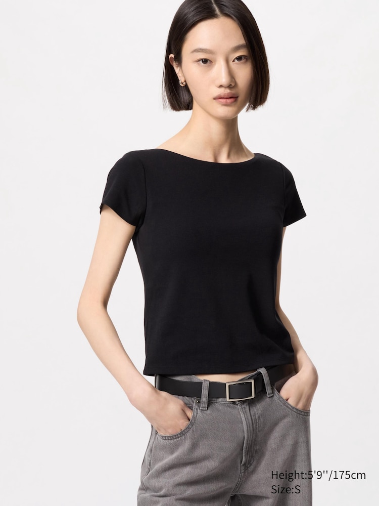 Футболка с чашечками airism Uniqlo, цвет 09 черный 
Футболка с чашечками airism Uniqlo, цвет 09 черный