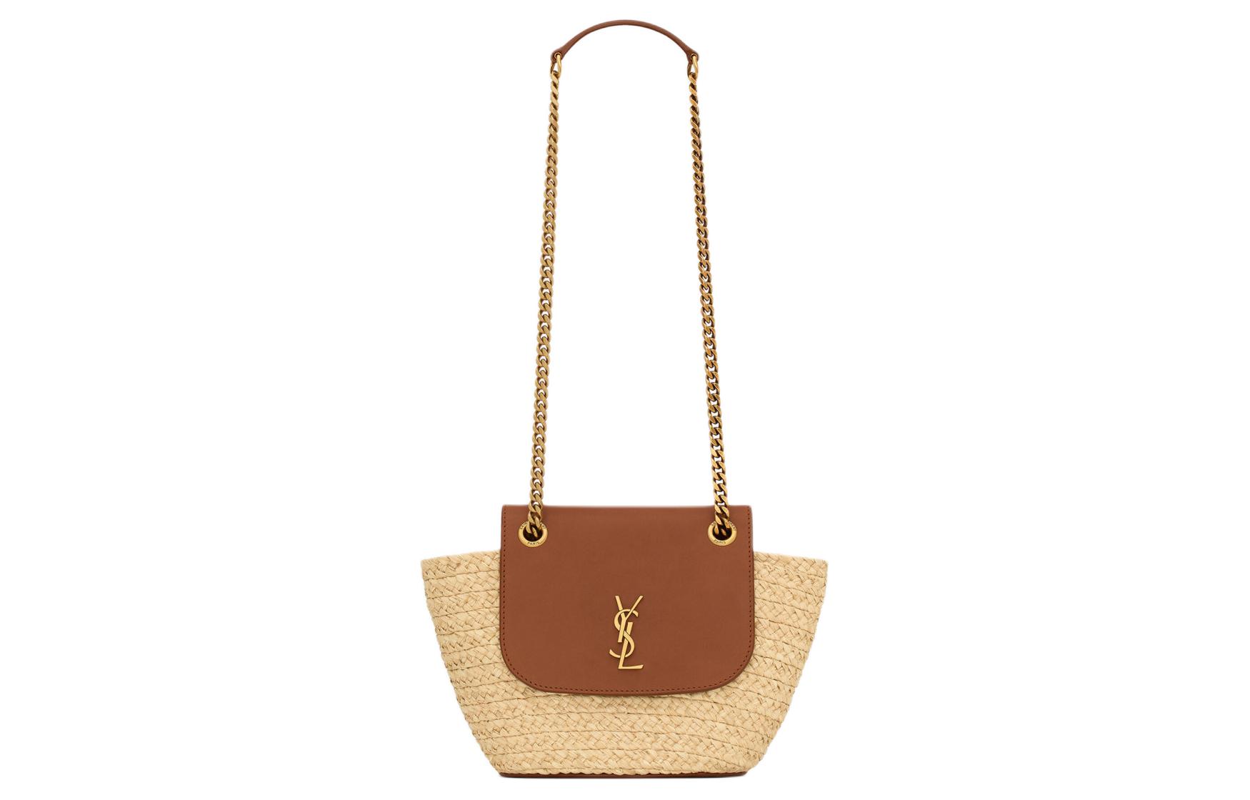 SAINT LAURENT Сумка через плечо из рафии с телячьей кожей
SAINT LAURENT Сумка через плечо из рафии с телячьей кожей