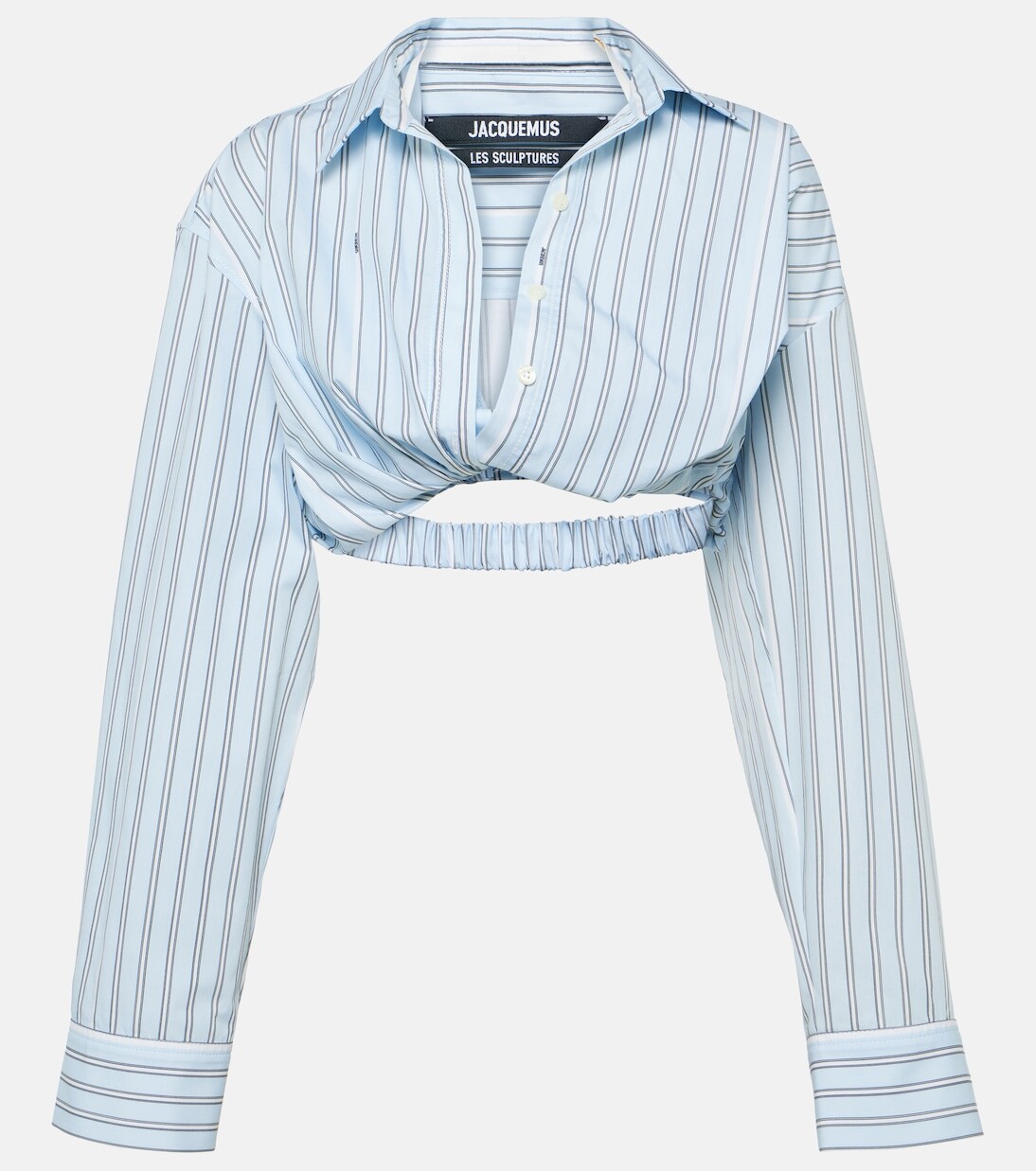 Хлопковый топ в полоску la chemise bahia courte Jacquemus, синий
Хлопковый топ в полоску la chemise bahia courte Jacquemus, синий