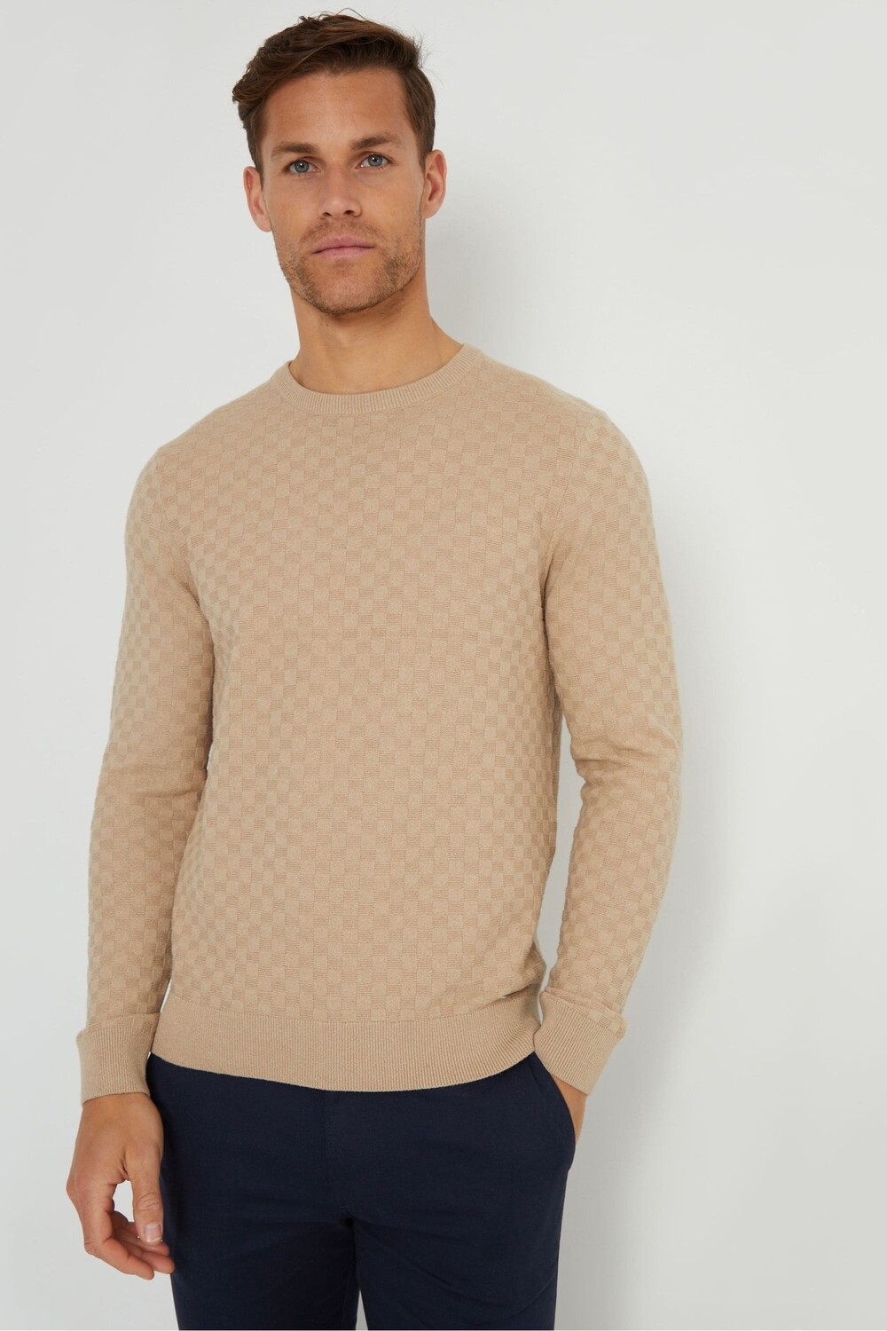 Фактурный трикотажный джемпер с круглым вырезом Threadbare, коричневый
Фактурный трикотажный джемпер с круглым вырезом Threadbare, коричневый